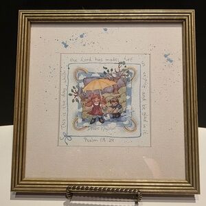 Debbie Kingston Baker Autographed Print Psalm 118:24  Signed Matted Gold Frame